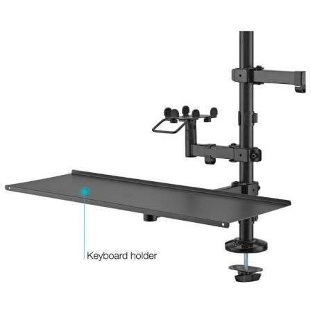 Tooq TQPM0003 Soporte de Mesa para 2 Pantallas 17''-32'' y Periféricos